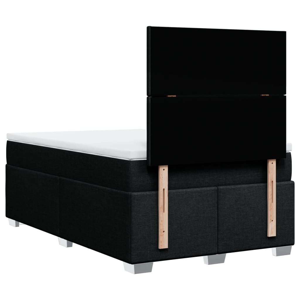 Boxspring met matras stof zwart 120x200 cm