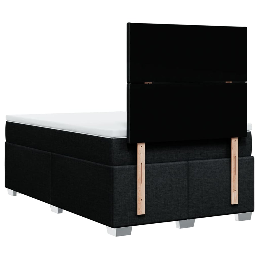 Boxspring met matras stof zwart 120x200 cm