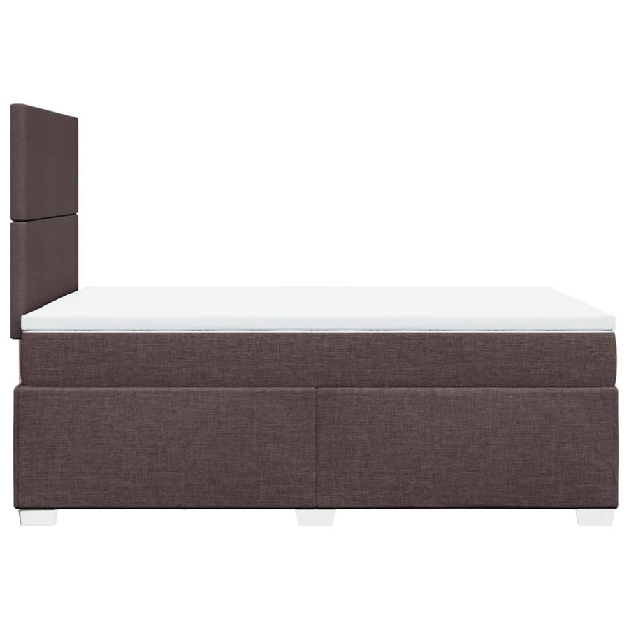 Boxspring met matras stof donkerbruin 120x200 cm
