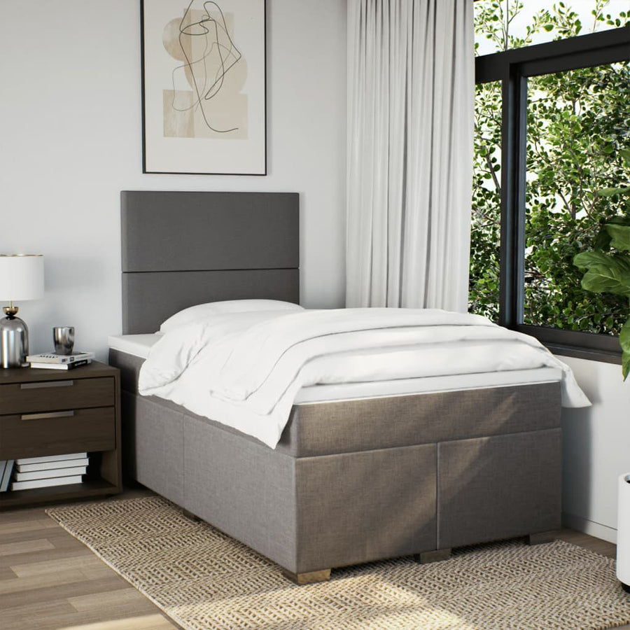 Boxspring met matras stof taupe 120x200 cm