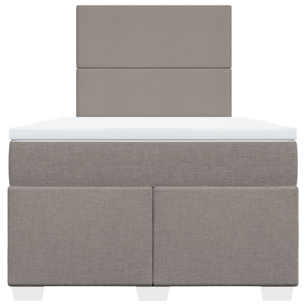 Boxspring met matras stof taupe 120x200 cm