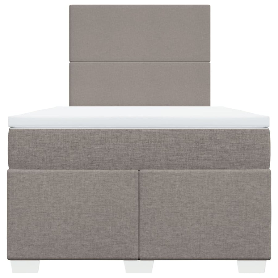 Boxspring met matras stof taupe 120x200 cm