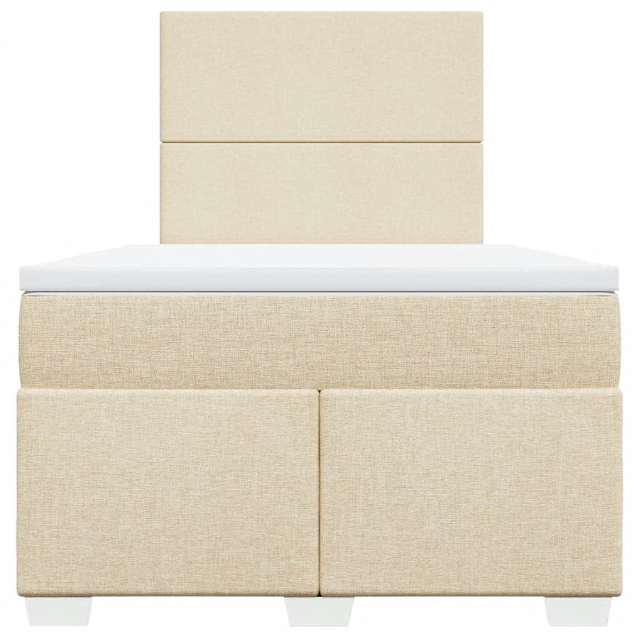 Boxspring met matras stof crèmekleurig 120x200 cm