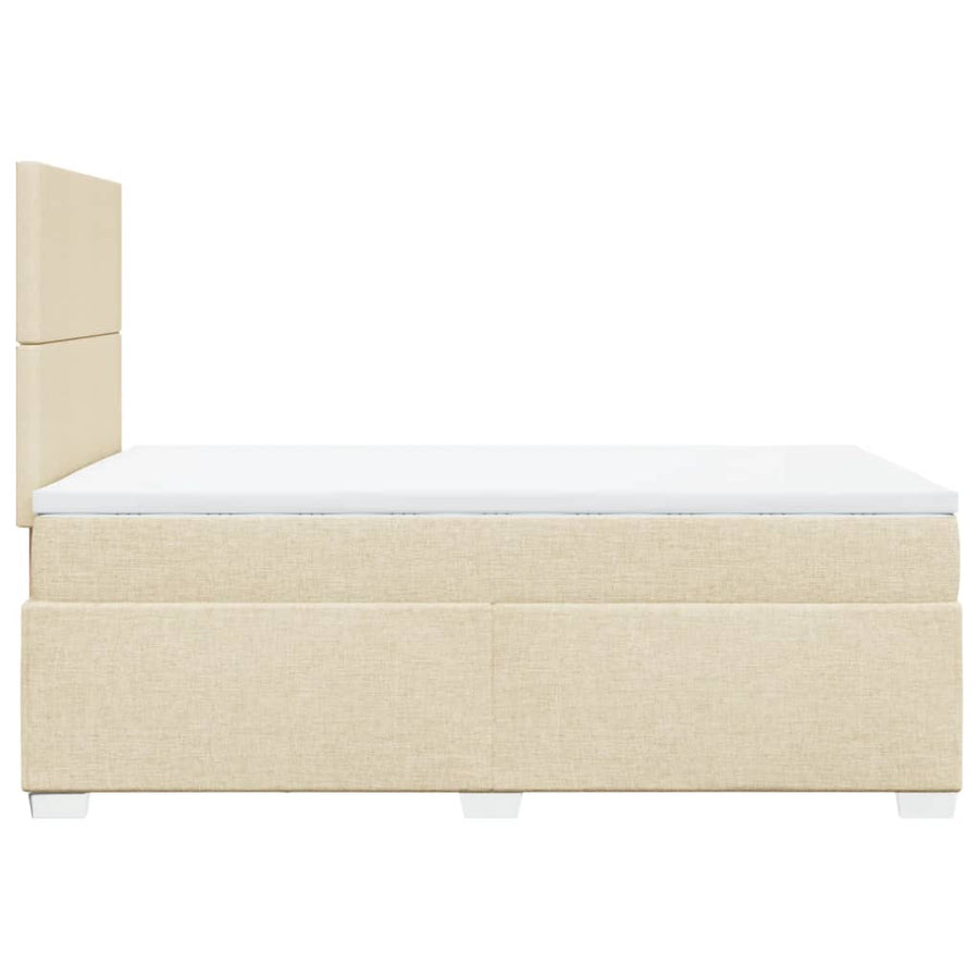 Boxspring met matras stof crèmekleurig 120x200 cm