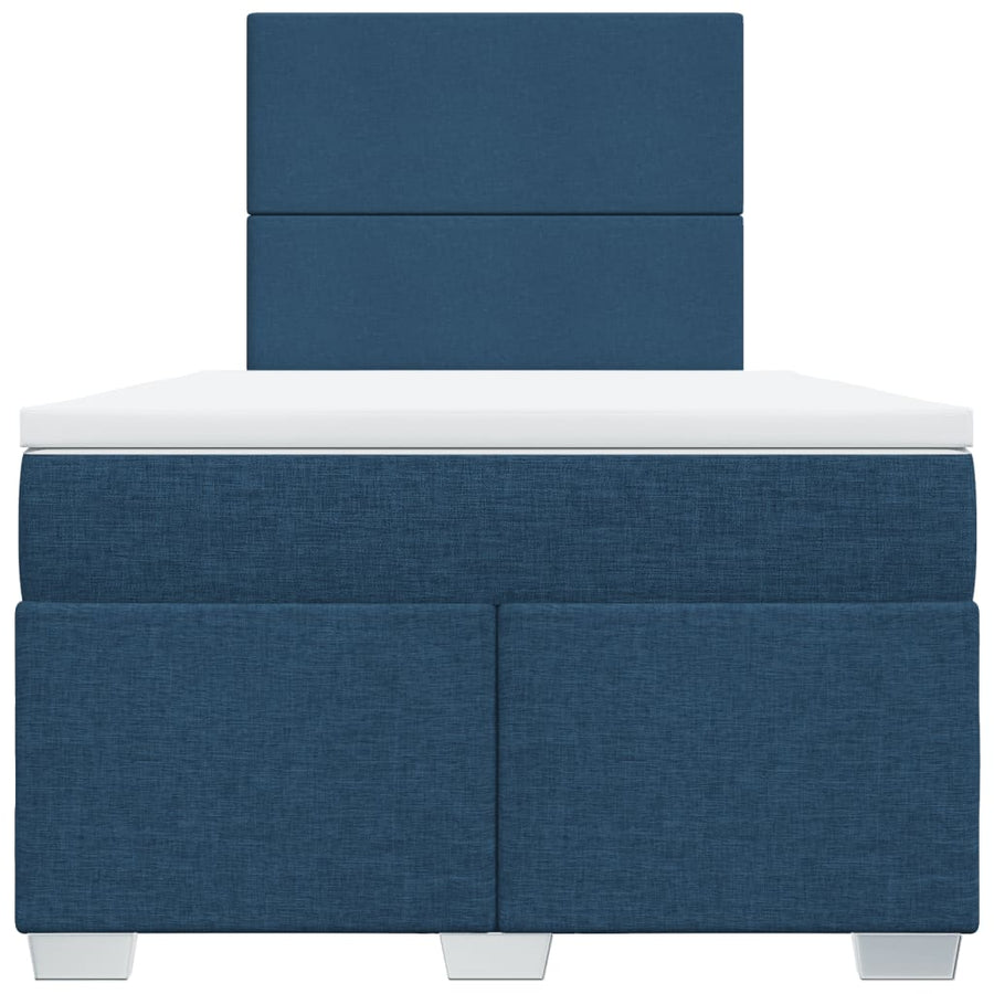 Boxspring met matras stof blauw 120x200 cm
