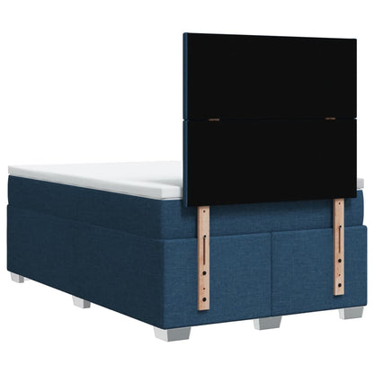 Boxspring met matras stof blauw 120x200 cm