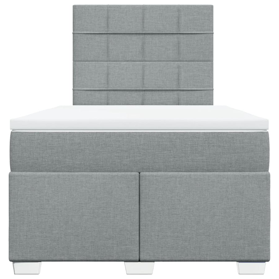 Boxspring met matras stof lichtgrijs 120x200 cm