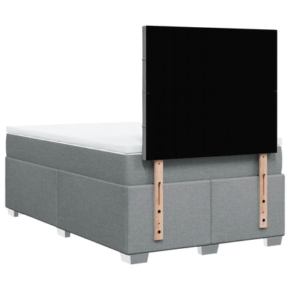 Boxspring met matras stof lichtgrijs 120x200 cm