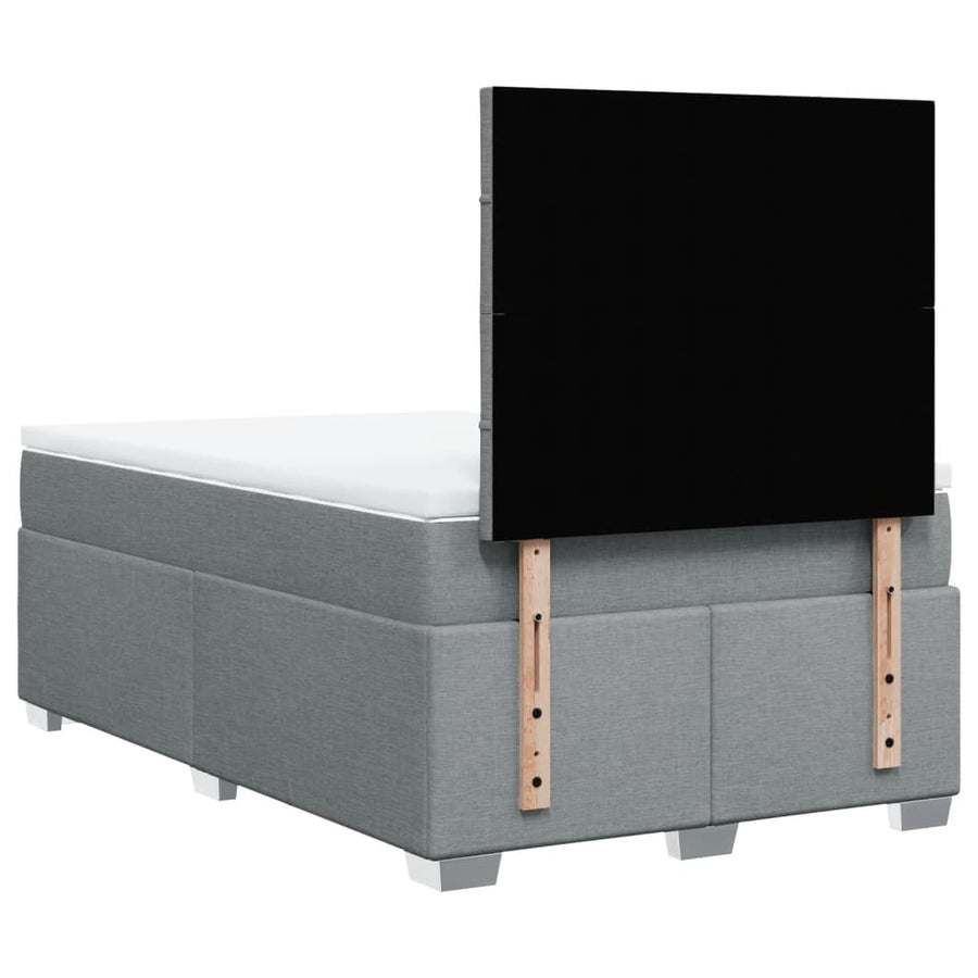 Boxspring met matras stof lichtgrijs 120x200 cm