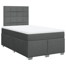 Boxspring met matras stof donkergrijs 120x200 cm