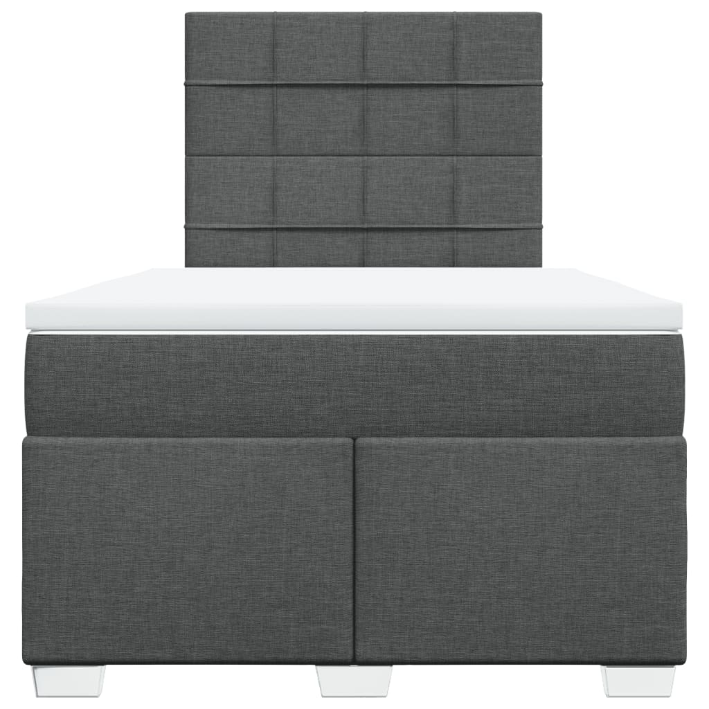 Boxspring met matras stof donkergrijs 120x200 cm
