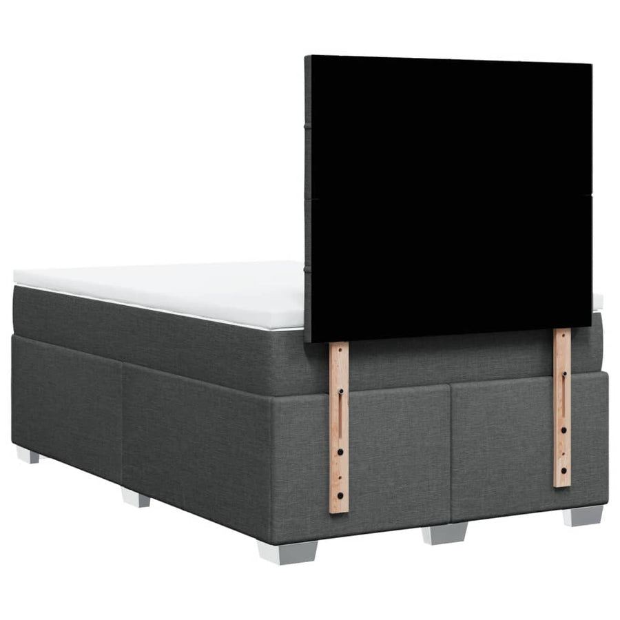 Boxspring met matras stof donkergrijs 120x200 cm