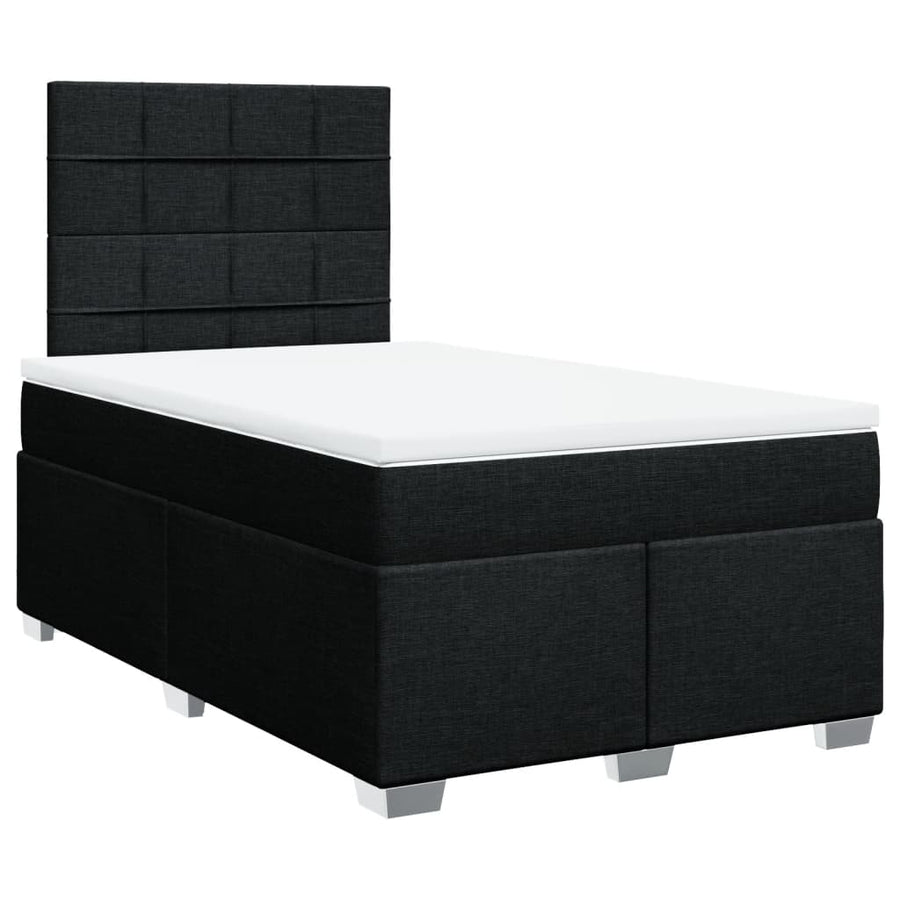 Boxspring met matras stof zwart 120x200 cm