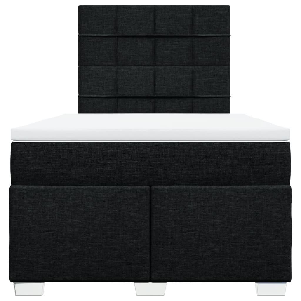 Boxspring met matras stof zwart 120x200 cm