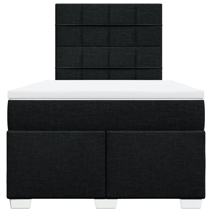 Boxspring met matras stof zwart 120x200 cm