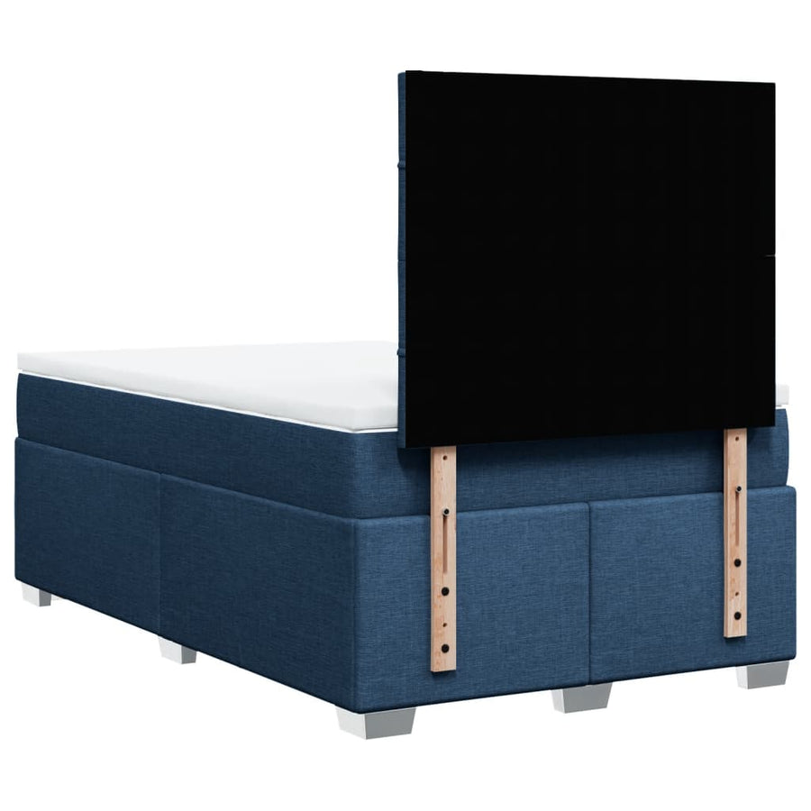 Boxspring met matras stof blauw 120x200 cm