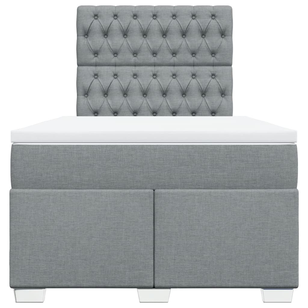 Boxspring met matras stof lichtgrijs 120x200 cm