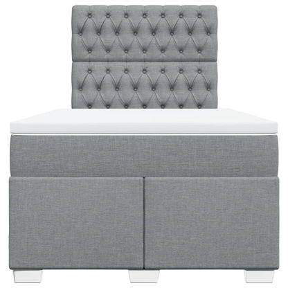 Boxspring met matras stof lichtgrijs 120x200 cm