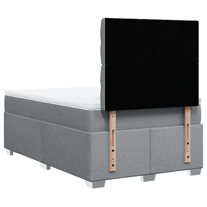 Boxspring met matras stof lichtgrijs 120x200 cm