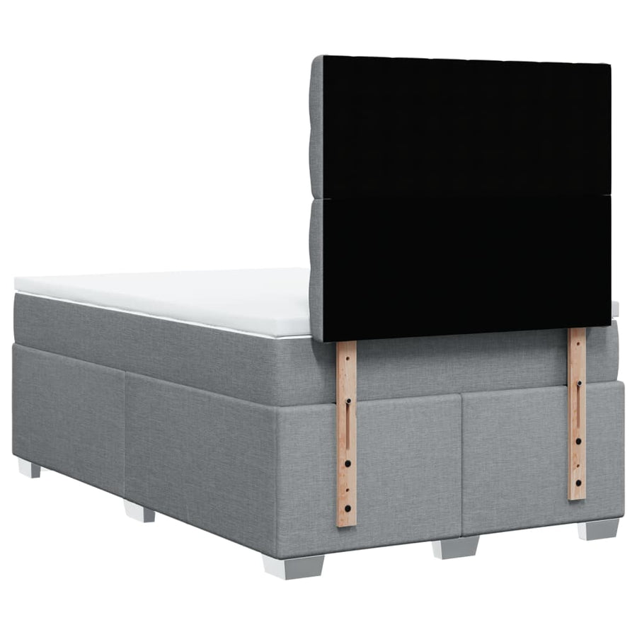 Boxspring met matras stof lichtgrijs 120x200 cm