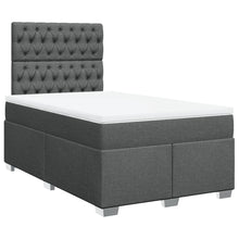 Boxspring met matras stof donkergrijs 120x200 cm