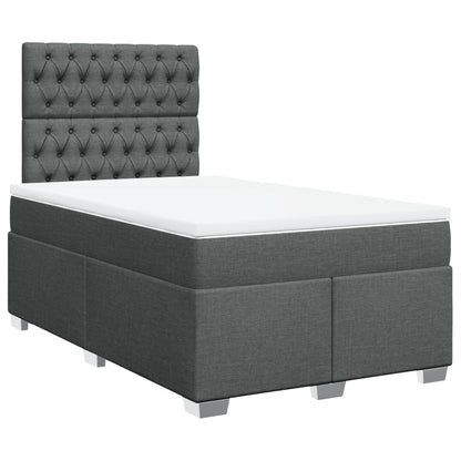 Boxspring met matras stof donkergrijs 120x200 cm
