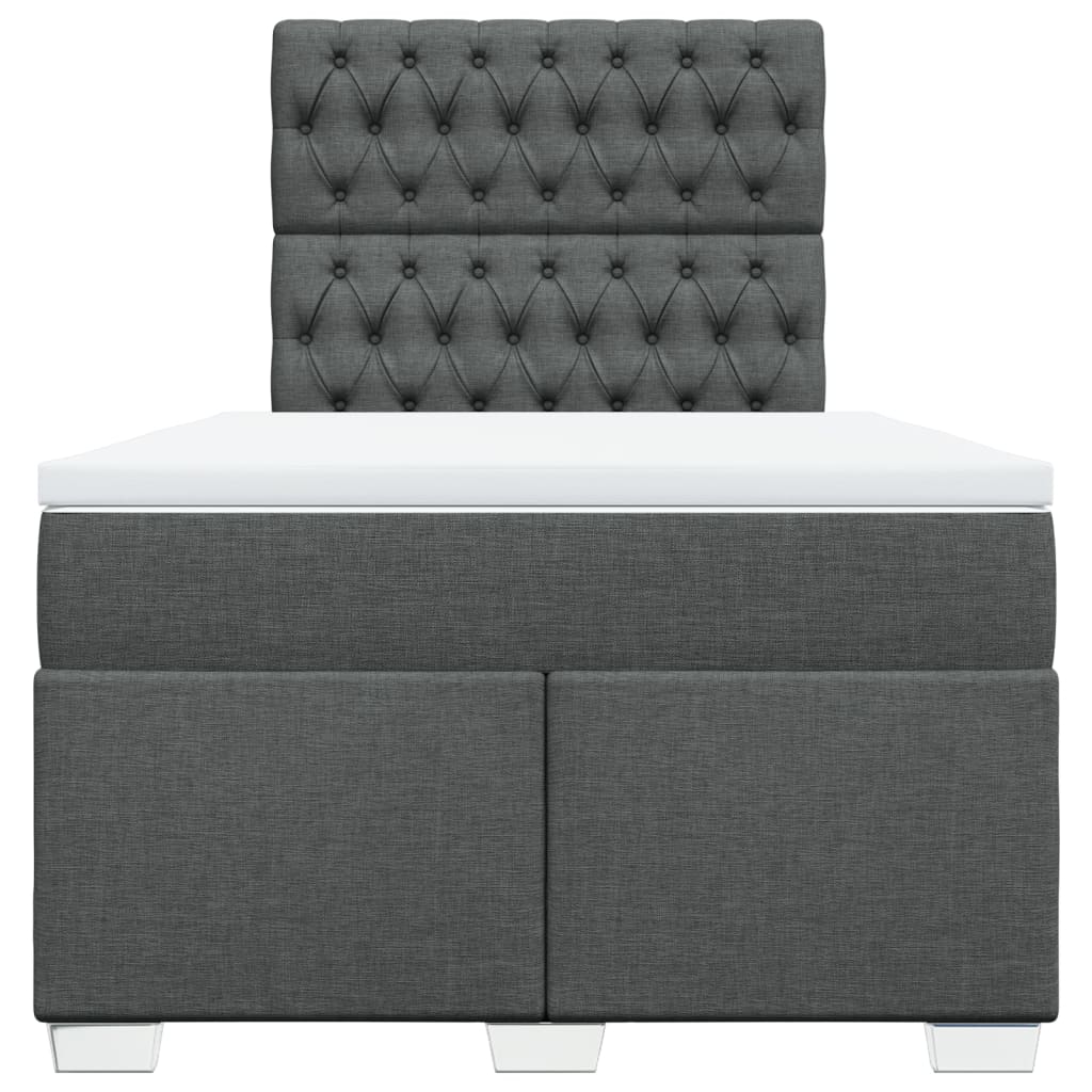 Boxspring met matras stof donkergrijs 120x200 cm