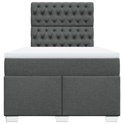 Boxspring met matras stof donkergrijs 120x200 cm