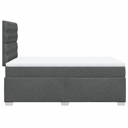Boxspring met matras stof donkergrijs 120x200 cm