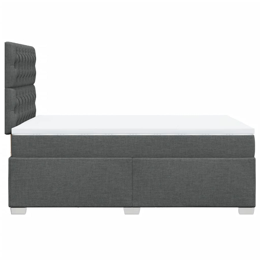 Boxspring met matras stof donkergrijs 120x200 cm