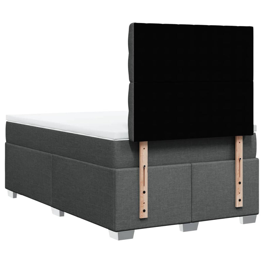 Boxspring met matras stof donkergrijs 120x200 cm