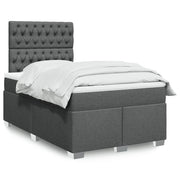 Boxspring met matras 120x200 cm donkergrijs