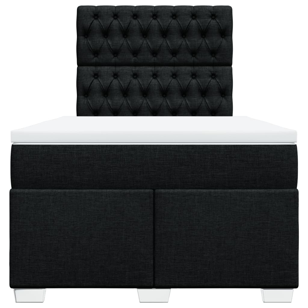 Boxspring met matras stof zwart 120x200 cm