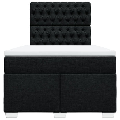 Boxspring met matras stof zwart 120x200 cm