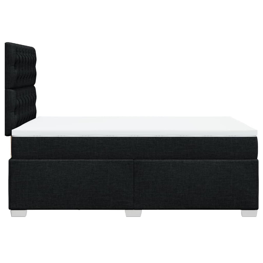 Boxspring met matras stof zwart 120x200 cm