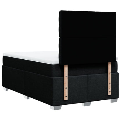 Boxspring met matras stof zwart 120x200 cm