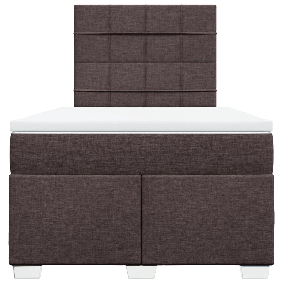 Boxspring met matras stof donkerbruin 120x200 cm