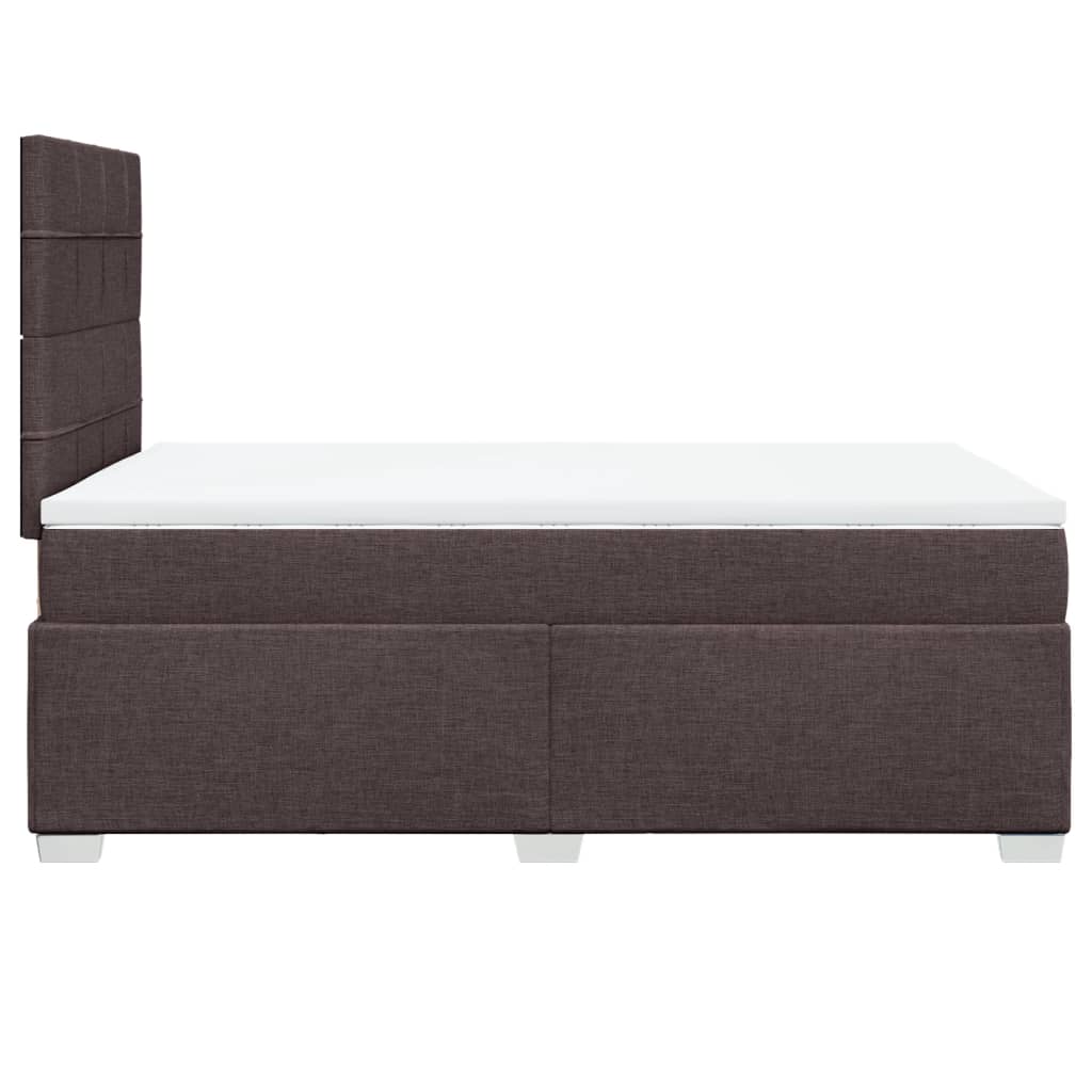 Boxspring met matras stof donkerbruin 120x200 cm