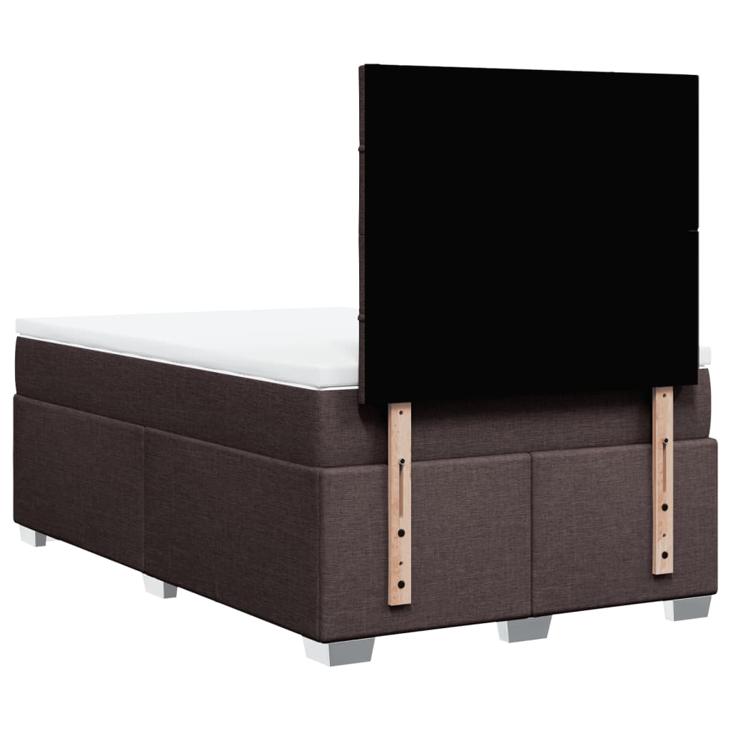 Boxspring met matras stof donkerbruin 120x200 cm