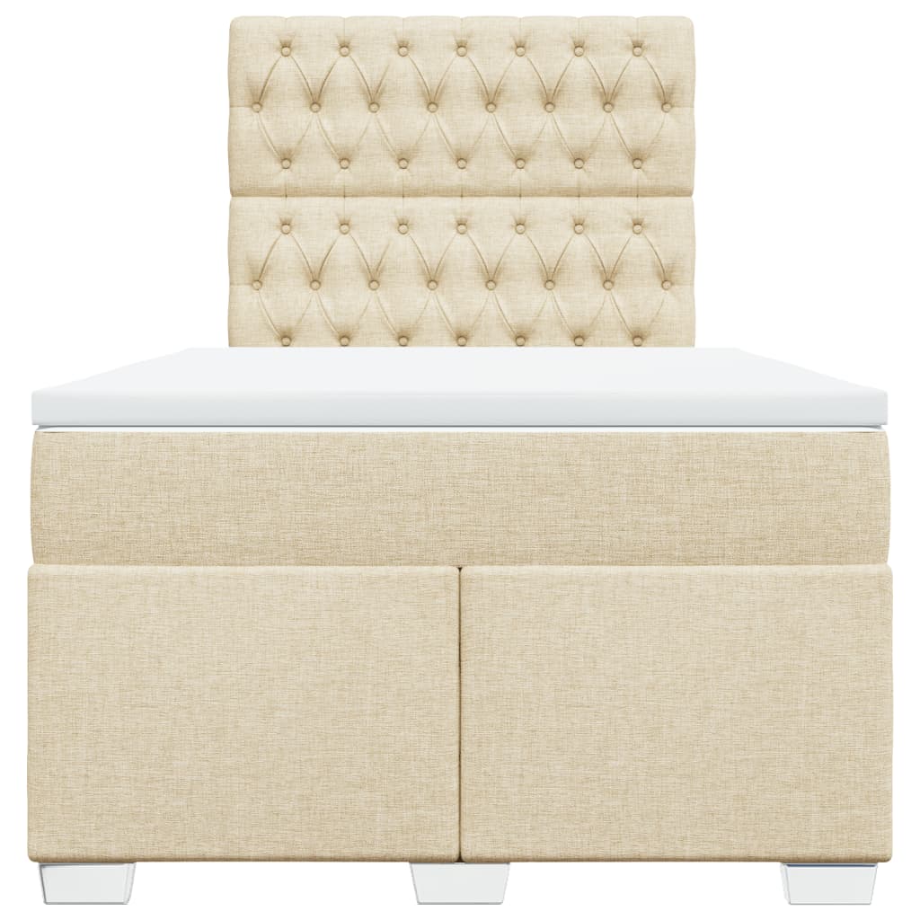 Boxspring met matras stof crèmekleurig 120x200 cm