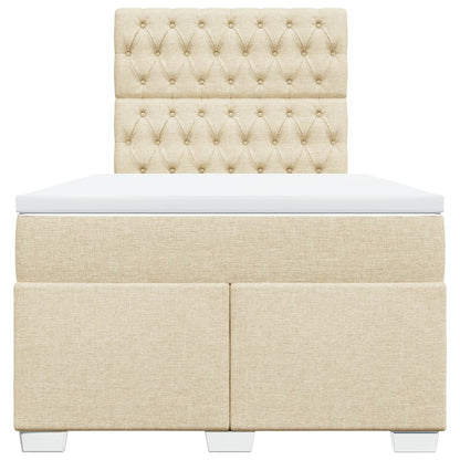 Boxspring met matras stof crèmekleurig 120x200 cm