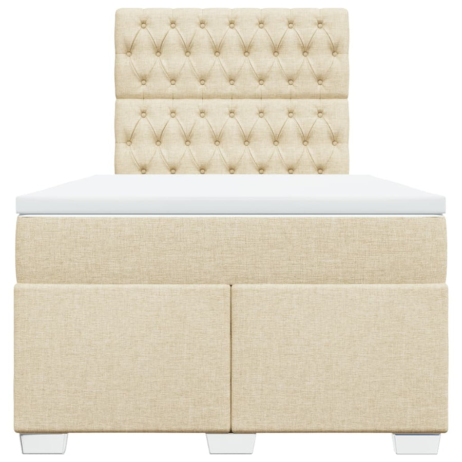 Boxspring met matras stof crèmekleurig 120x200 cm