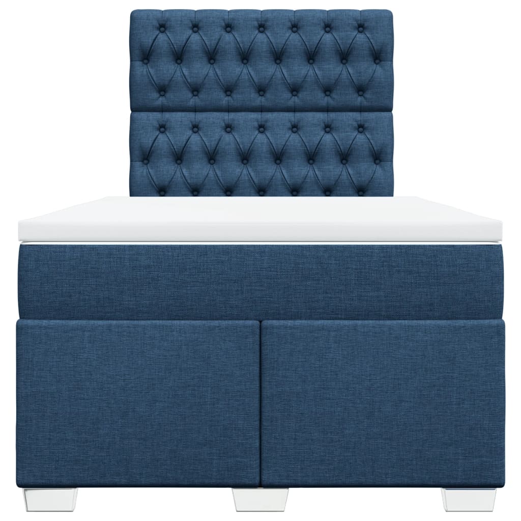 Boxspring met matras stof blauw 120x200 cm