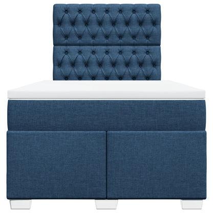 Boxspring met matras stof blauw 120x200 cm