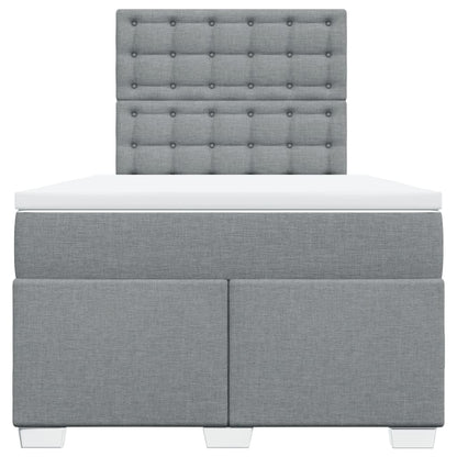 Boxspring met matras stof lichtgrijs 120x200 cm