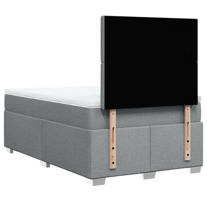 Boxspring met matras stof lichtgrijs 120x200 cm