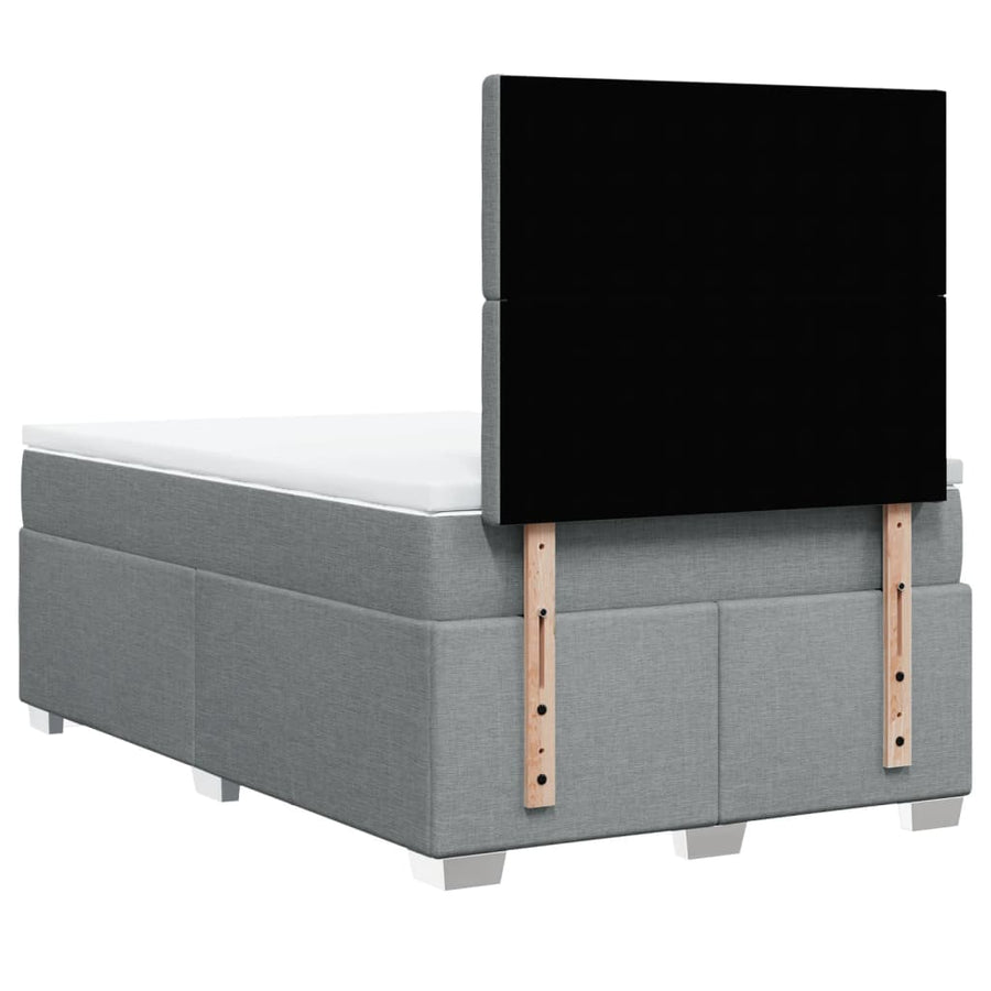 Boxspring met matras stof lichtgrijs 120x200 cm