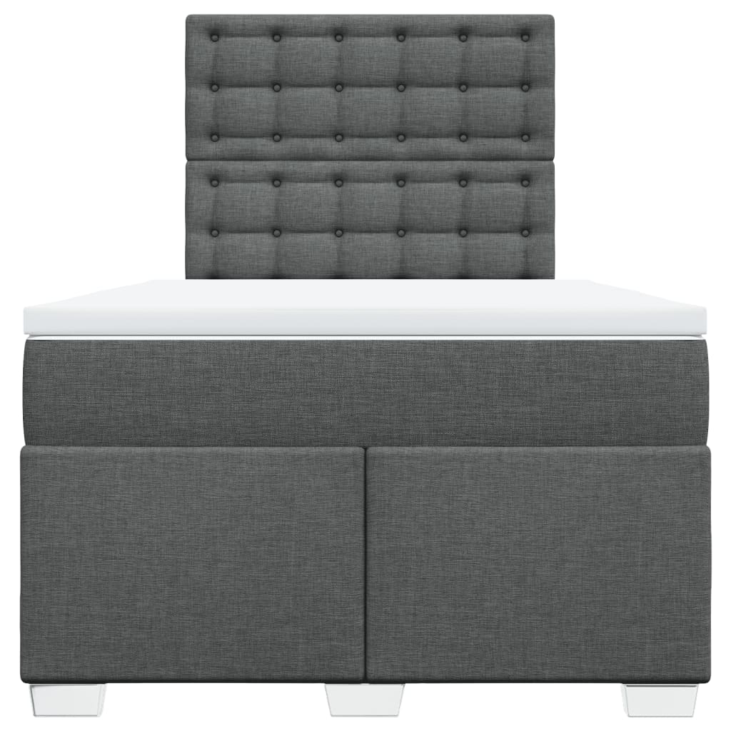 Boxspring met matras stof donkergrijs 120x200 cm