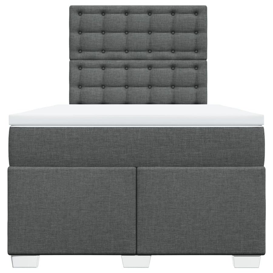 Boxspring met matras stof donkergrijs 120x200 cm