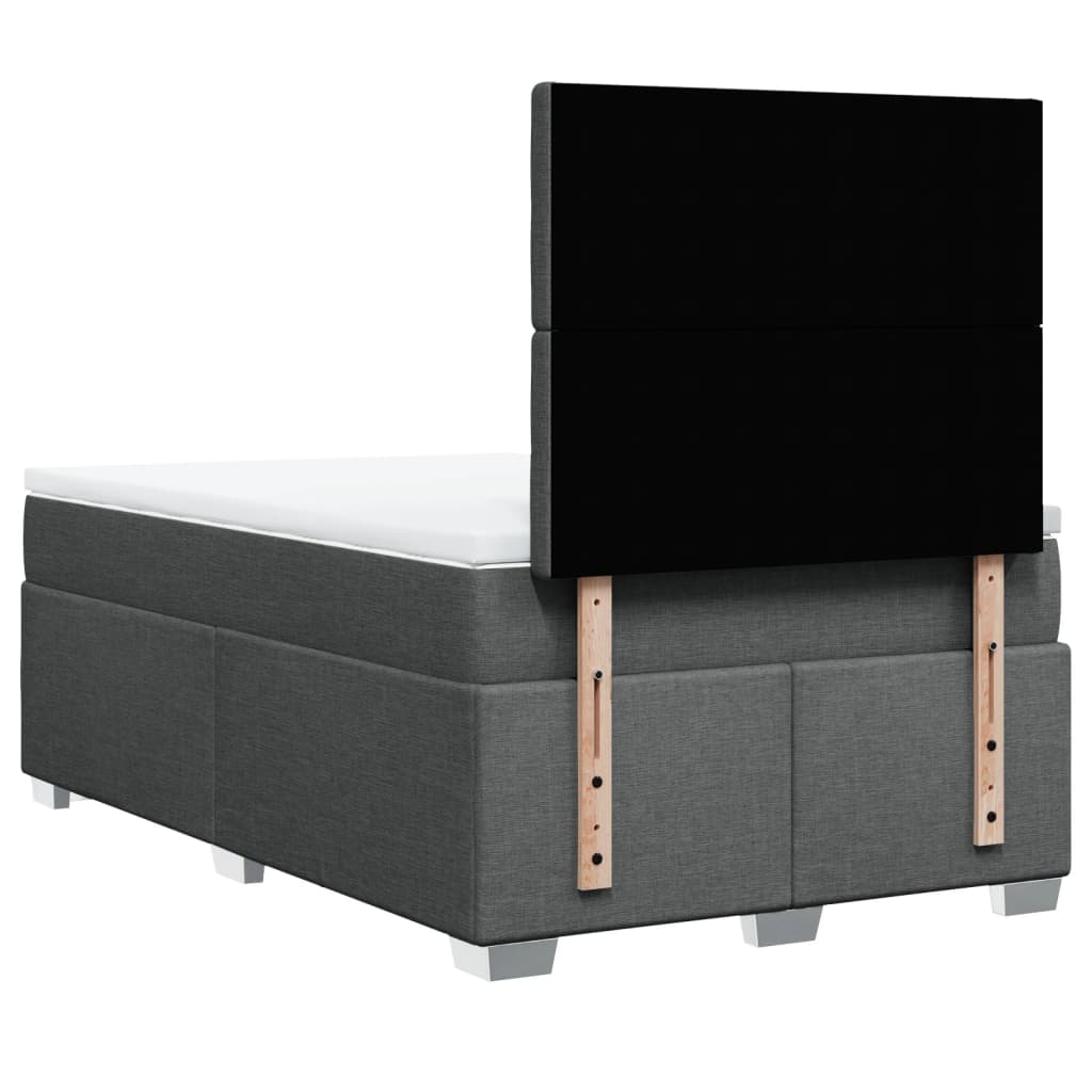 Boxspring met matras stof donkergrijs 120x200 cm